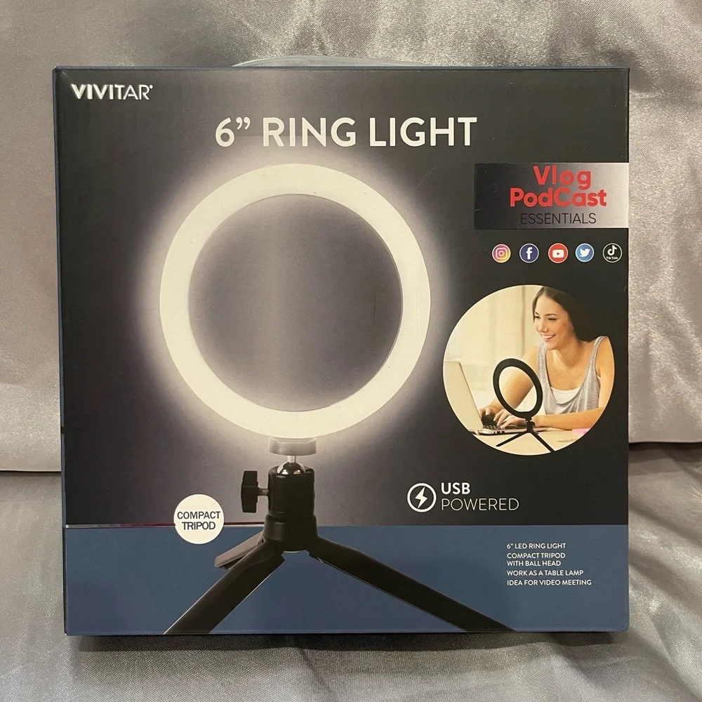 NIB VIVITAR 6 INCH RING LIGHT 🤍💡